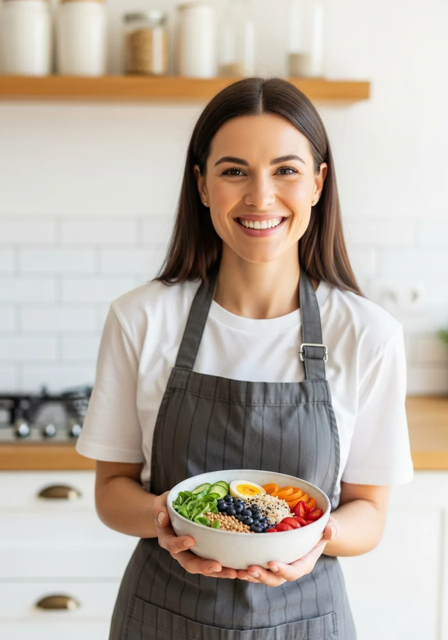 Member holding a fresh, colorful Zepym Health meal bowl