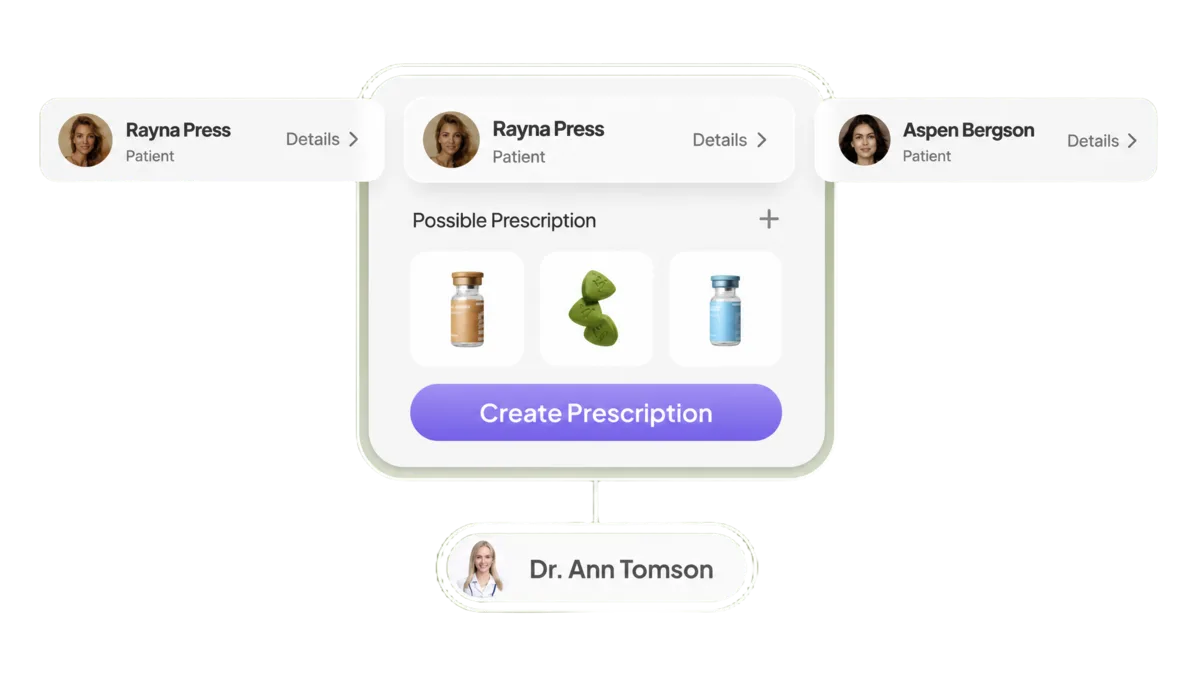 A provider reviewing a patient's intake and possible GLP-1 prescription